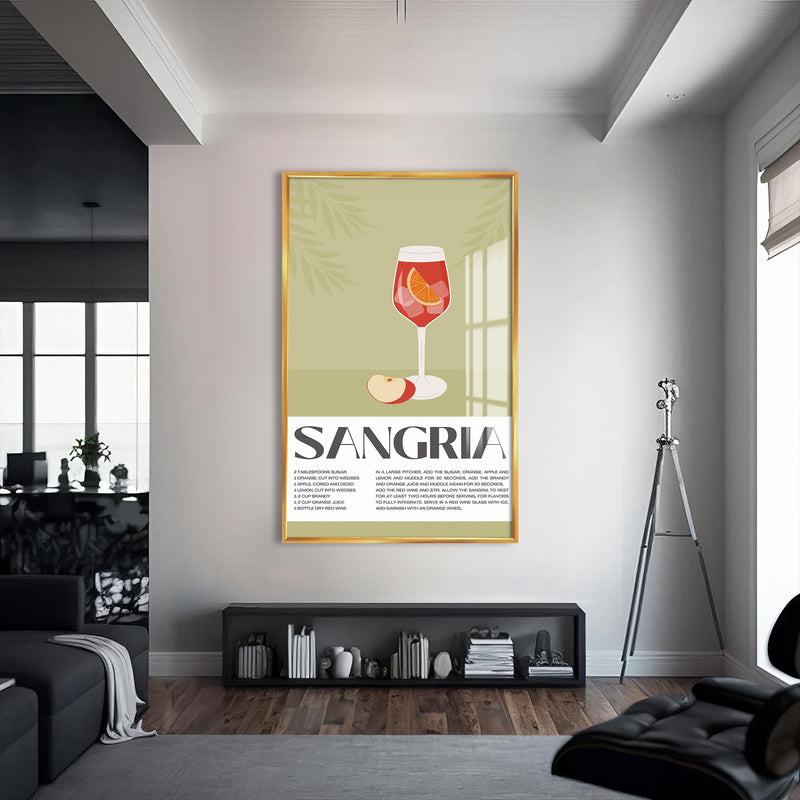 Sangria Cam Tablo – Altın Çerçeveli Cam Tablo