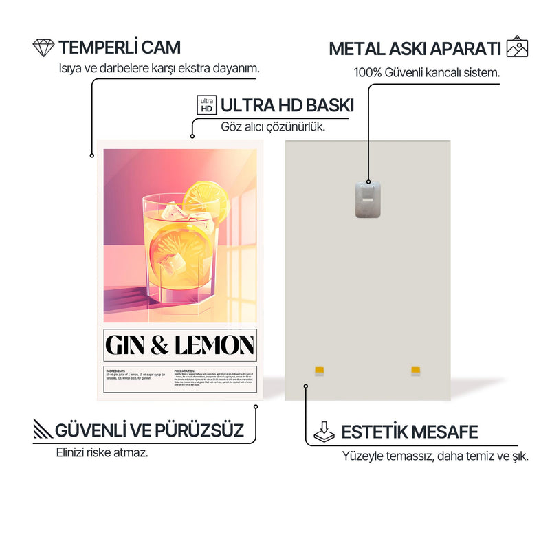 Gin & Lemon Cam Tablo – Cam Tablo