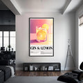 Gin & Lemon Cam Tablo – Siyah Çerçeveli Cam Tablo