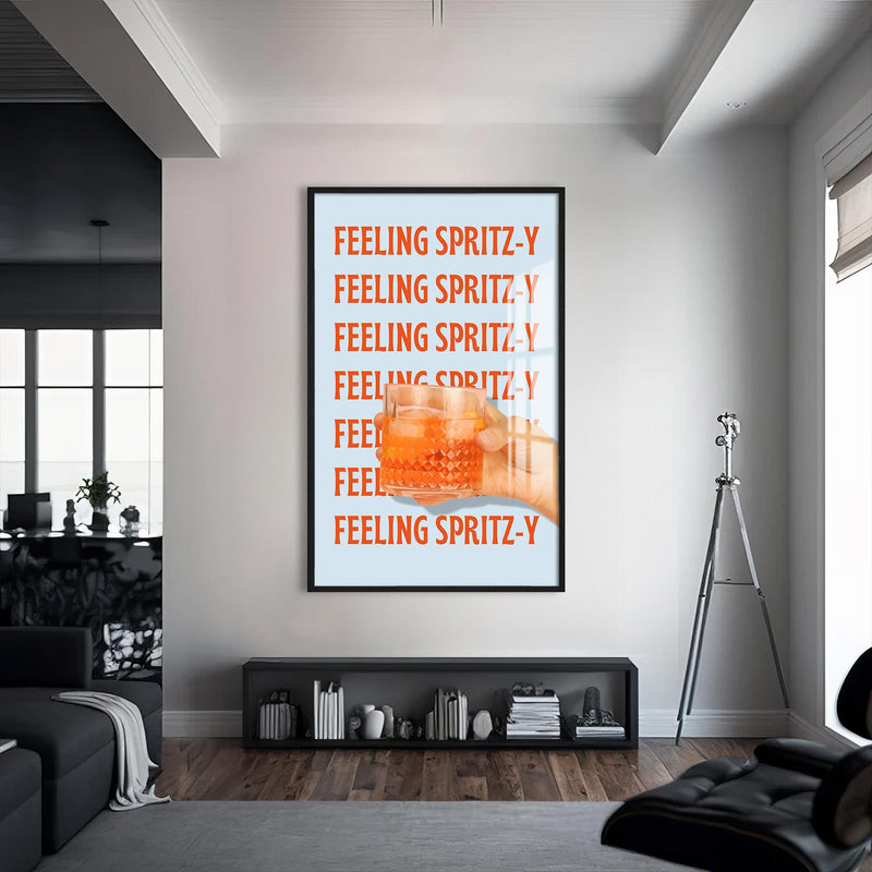 Feeling Spritz-y Cam Tablo – Siyah Çerçeveli Cam Tablo