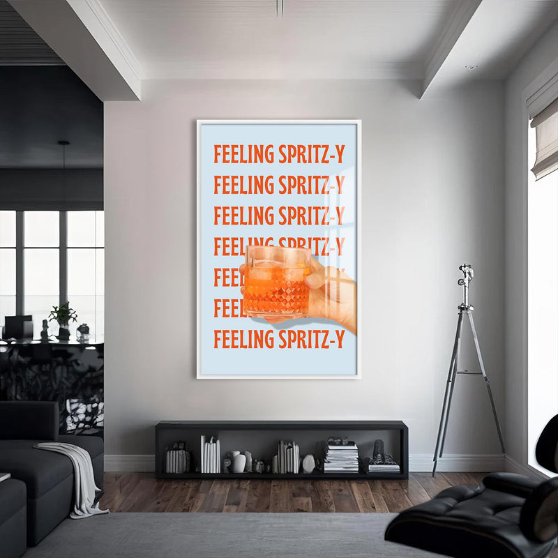 Feeling Spritz-y Cam Tablo – Beyaz Çerçeveli Cam Tablo