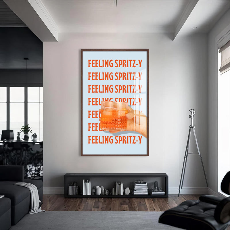Feeling Spritz-y Cam Tablo – Ceviz Çerçeveli Cam Tablo