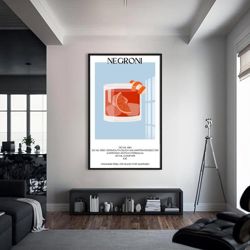 Negroni Cam Tablo – Siyah Çerçeveli Cam Tablo