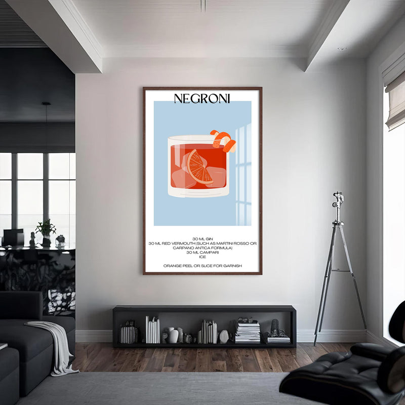 Negroni Cam Tablo – Ceviz Çerçeveli Cam Tablo