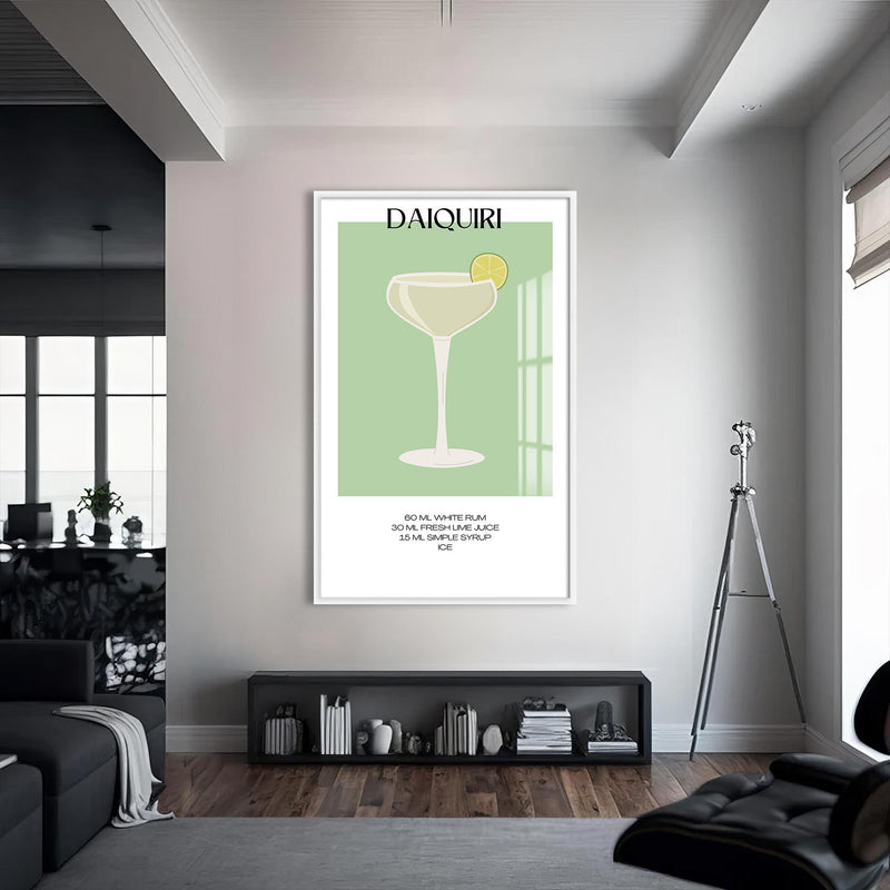 Daiquiri Cam Tablo – Beyaz Çerçeveli Cam Tablo