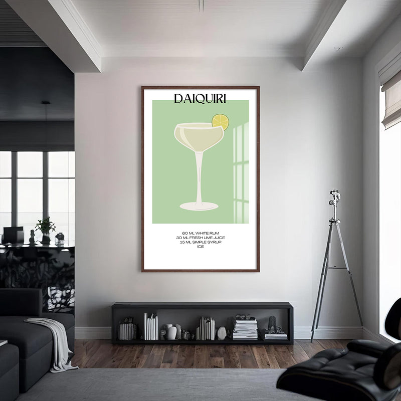 Daiquiri Cam Tablo – Ceviz Çerçeveli Cam Tablo