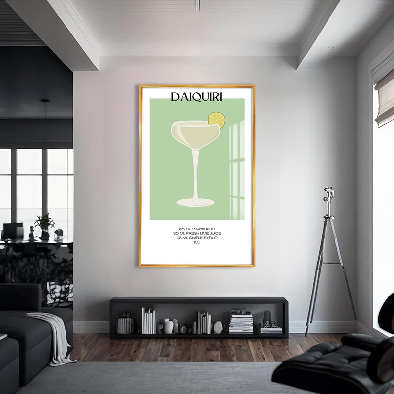 Daiquiri Cam Tablo – Altın Çerçeveli Cam Tablo