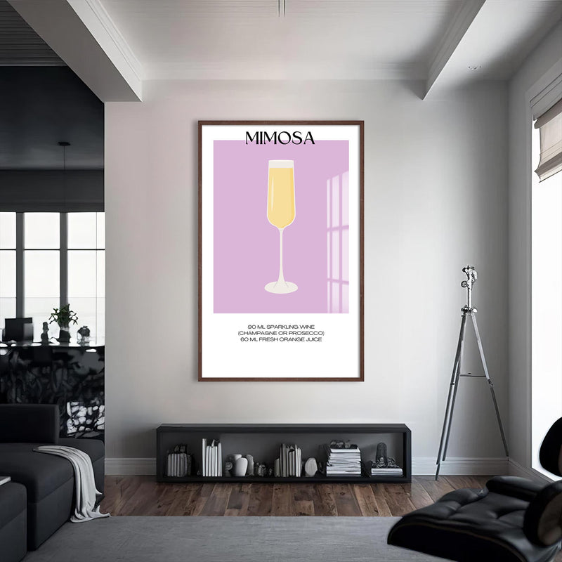 Mimosa Cam Tablo – Ceviz Çerçeveli Cam Tablo