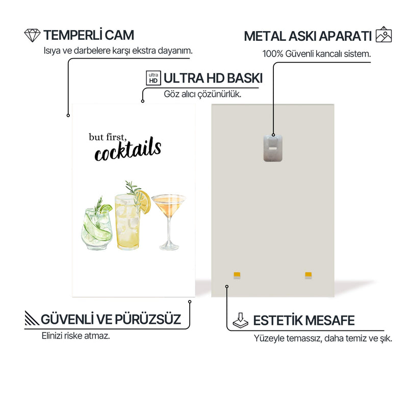 Üçlü Kokteyl Cam Tablo – Cam Tablo