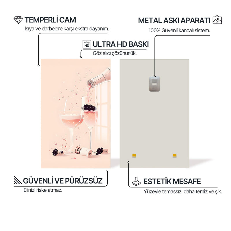 Meyveli Şampanya Cam Tablo – Cam Tablo