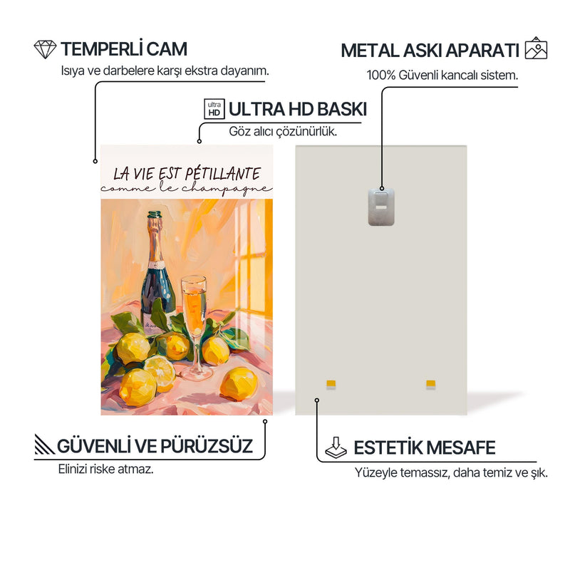 Limonlu Şampanya Cam Tablo – Cam Tablo