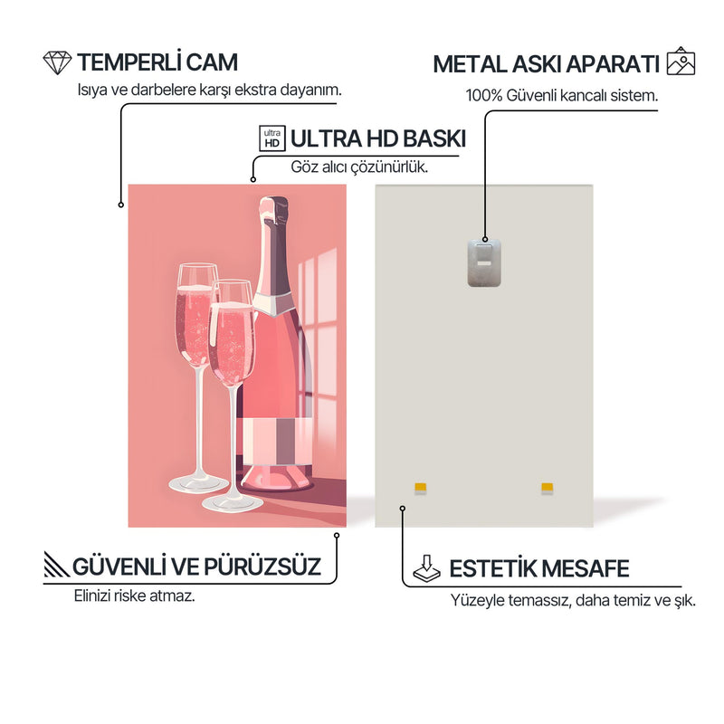 İkili Kadeh Cam Tablo – Cam Tablo