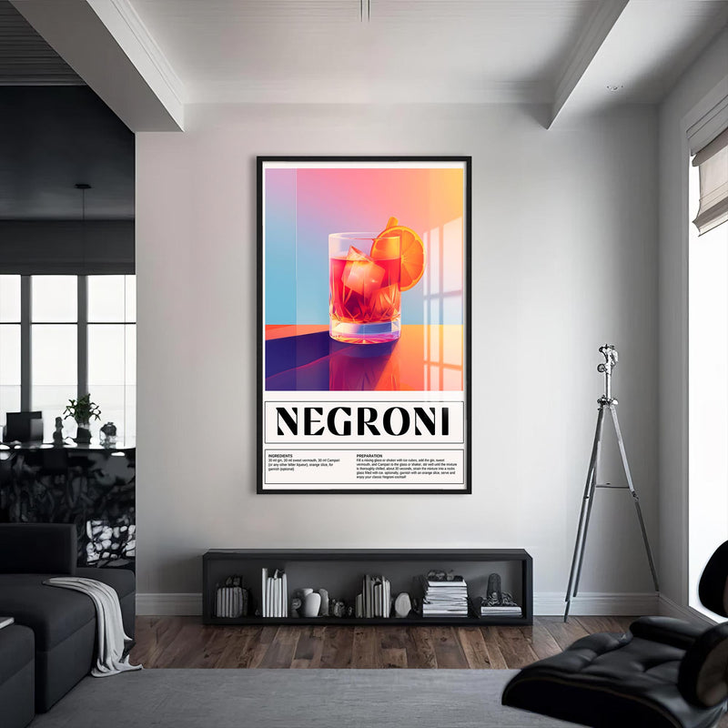 Negroni Cam Tablo – Siyah Çerçeveli Cam Tablo