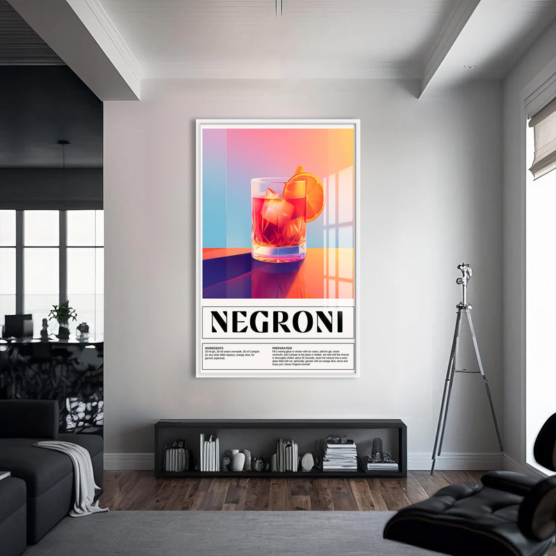 Negroni Cam Tablo – Beyaz Çerçeveli Cam Tablo