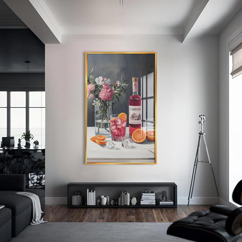 Kahvaltıya Şıklık: Mimosa Cam Tablo – Altın Çerçeveli Cam Tablo