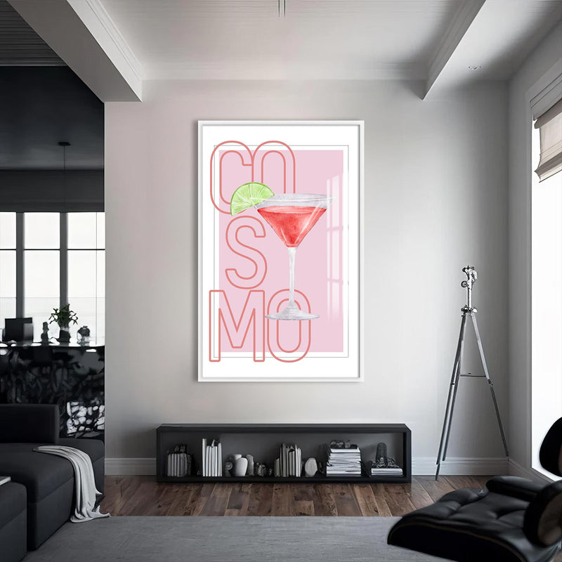 Cosmopolitan Cam Tablo – Beyaz Çerçeveli Cam Tablo