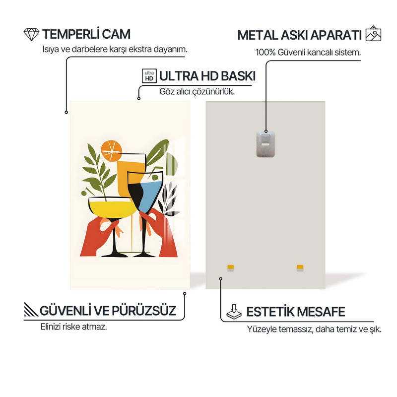 Üçlü Kadeh Cam Tablo – Cam Tablo