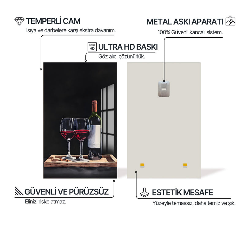 Kırmızı Şarap Cam Tablo – Cam Tablo