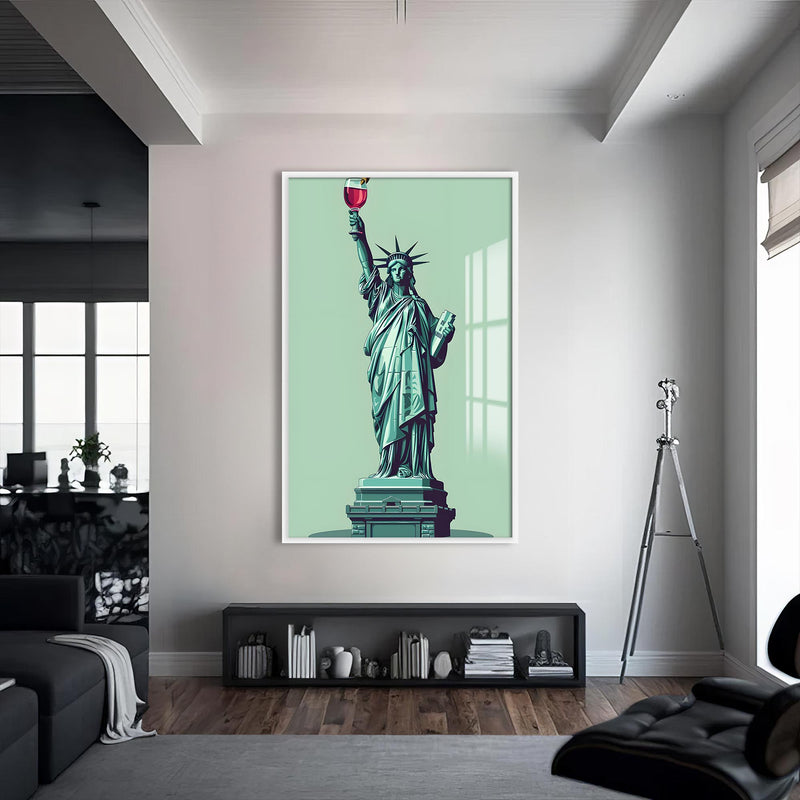 Liberty Kadeh Cam Tablo – Beyaz Çerçeveli Cam Tablo