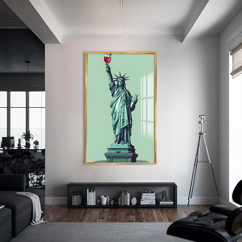 Liberty Kadeh Cam Tablo – Altın Çerçeveli Cam Tablo
