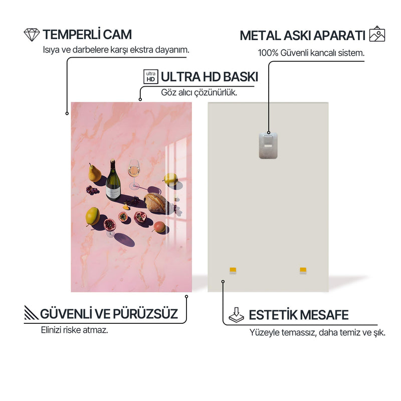 Şarap ve Meyve Cam Tablo – Cam Tablo