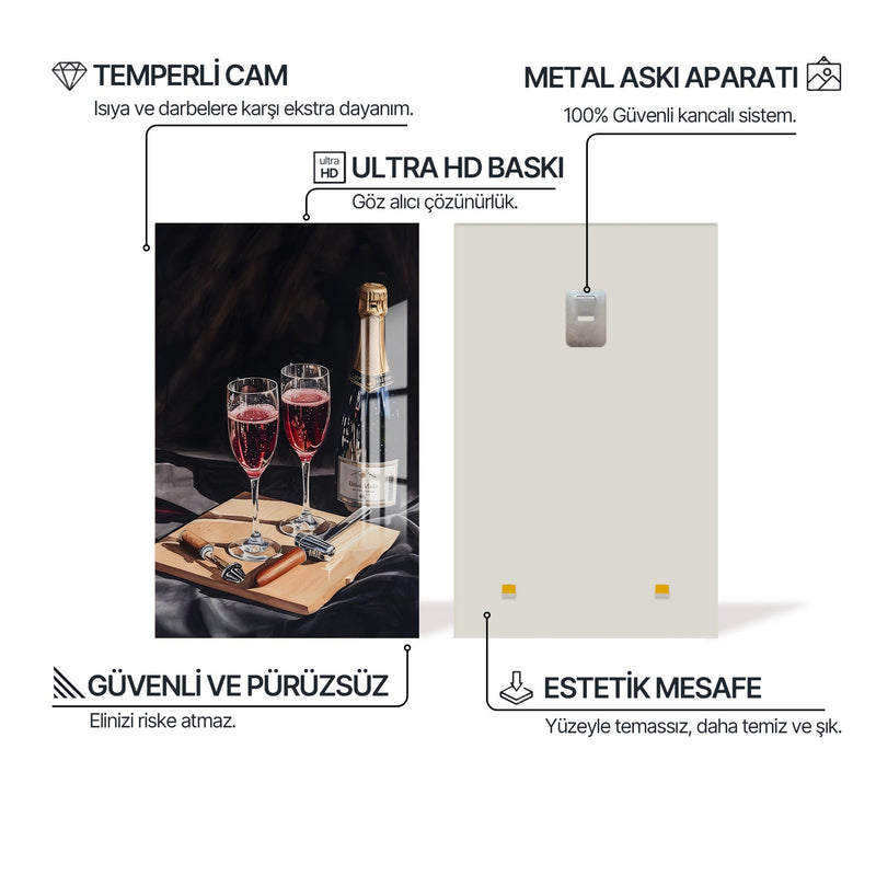 Köpüklü Şarap Cam Tablo – Cam Tablo