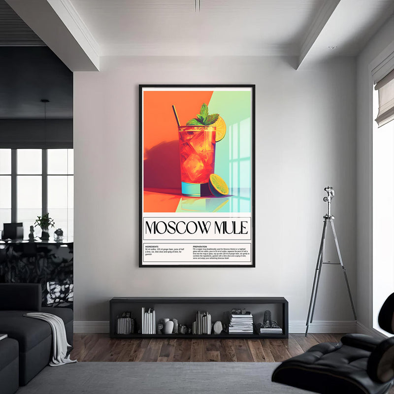 Moscow Mule Cam Tablo – Siyah Çerçeveli Cam Tablo