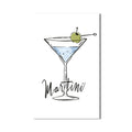 Martini Çizimi Cam Tablo – Cam Tablo