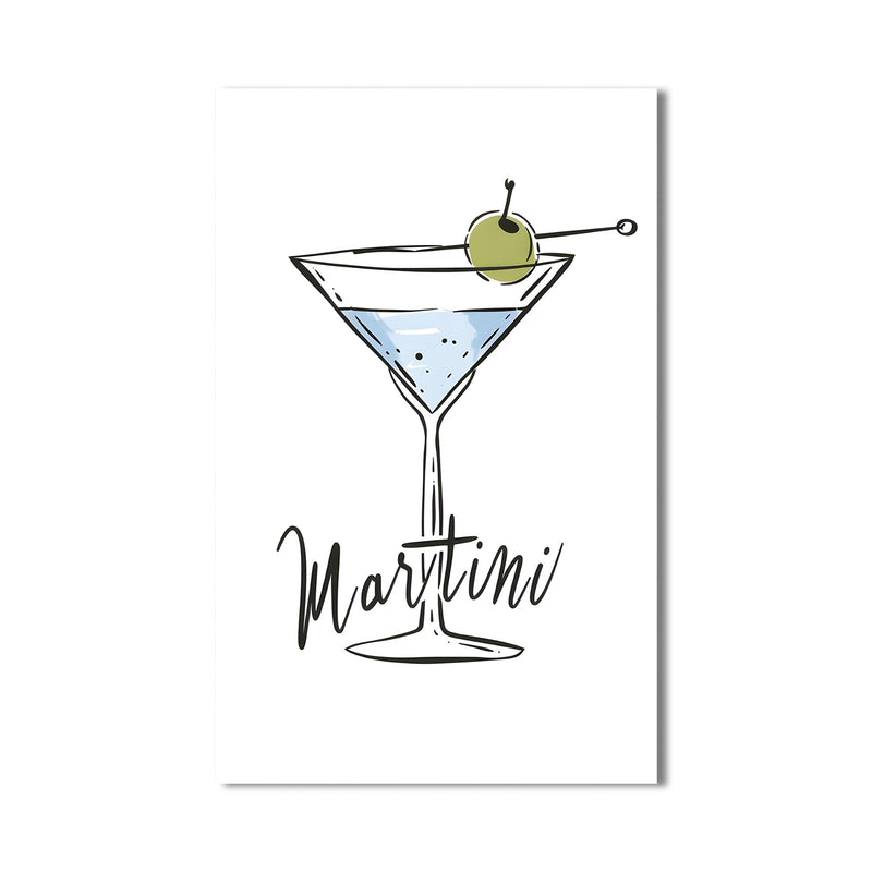 Martini Çizimi Cam Tablo – Cam Tablo