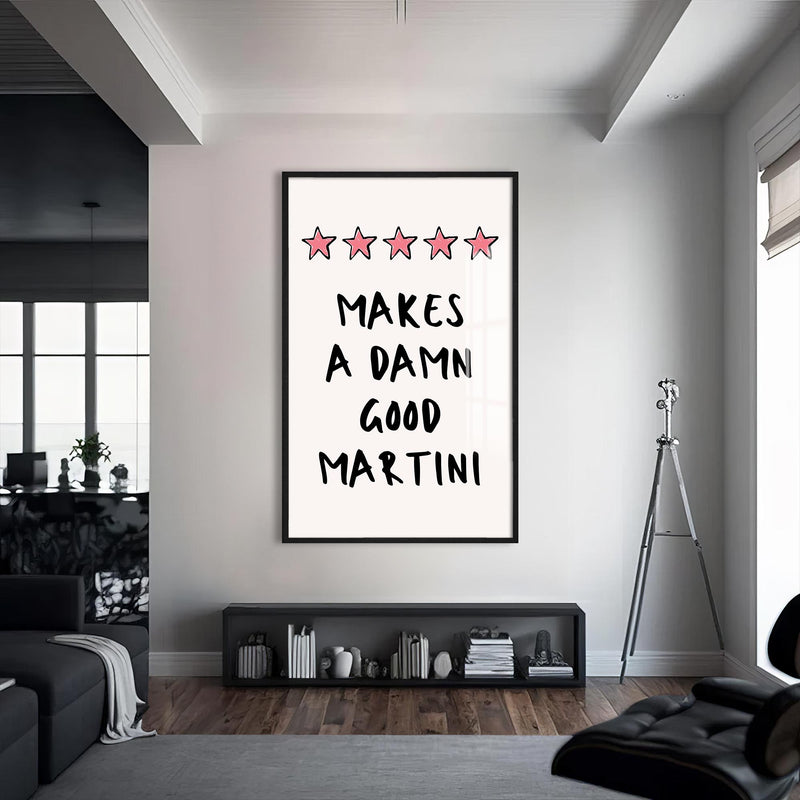 Good Martini Cam Tablo – Siyah Çerçeveli Cam Tablo