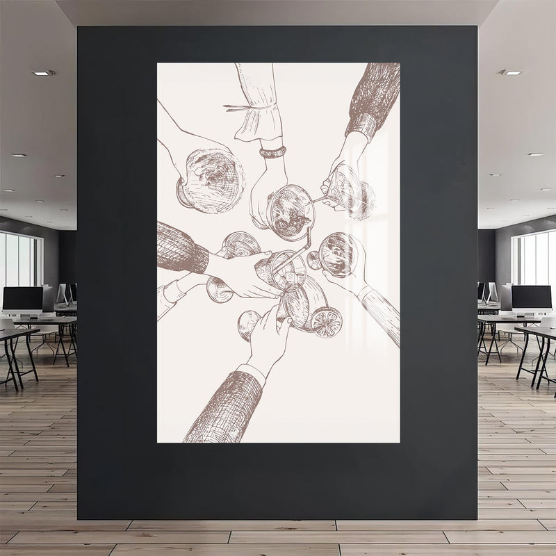Cheers Çizimi Cam Tablo – Cam Tablo