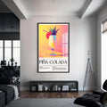 Pina Colada Cam Tablo – Siyah Çerçeveli Cam Tablo