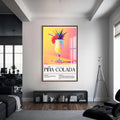 Pina Colada Cam Tablo – Ceviz Çerçeveli Cam Tablo