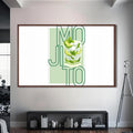Mojito Cam Tablo – Ceviz Çerçeveli Cam Tablo