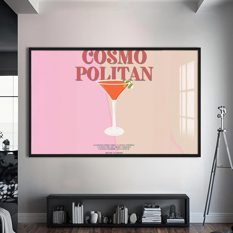 Cosmopolitan Cam Tablo – Siyah Çerçeveli Cam Tablo