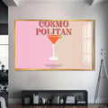 Cosmopolitan Cam Tablo – Altın Çerçeveli Cam Tablo