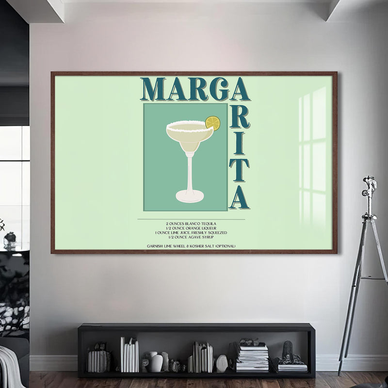 Margarita Cam Tablo – Ceviz Çerçeveli Cam Tablo