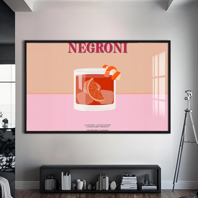 Negroni Cam Tablo – Siyah Çerçeveli Cam Tablo