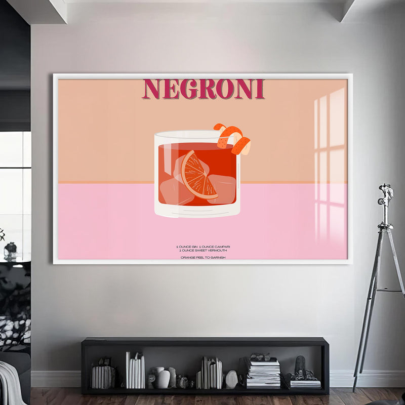 Negroni Cam Tablo – Beyaz Çerçeveli Cam Tablo