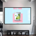 Gin & Tonic Cam Tablo – Siyah Çerçeveli Cam Tablo