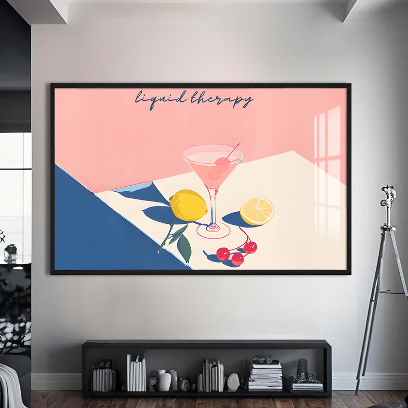 Liquid Therapy Cam Tablo – Siyah Çerçeveli Cam Tablo