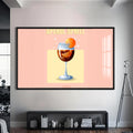 Aperol Spritz Cam Tablo – Siyah Çerçeveli Cam Tablo