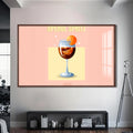 Aperol Spritz Cam Tablo – Ceviz Çerçeveli Cam Tablo