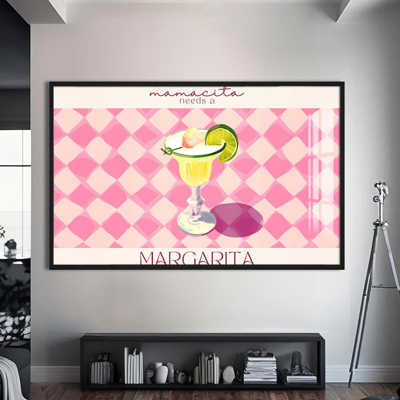 Margarita Cam Tablo – Siyah Çerçeveli Cam Tablo