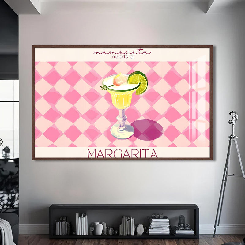 Margarita Cam Tablo – Ceviz Çerçeveli Cam Tablo