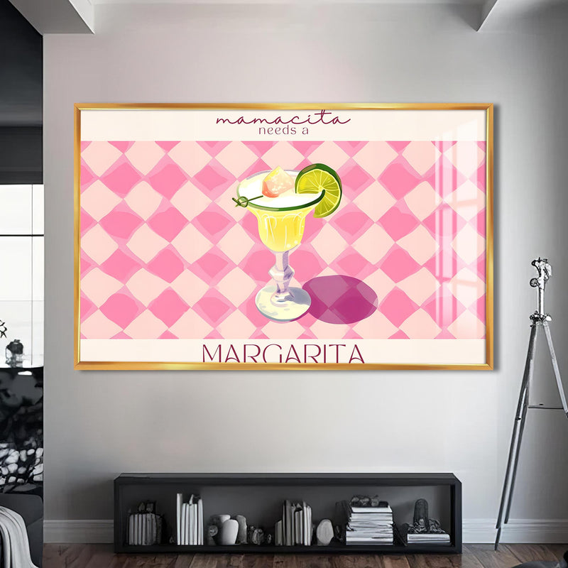 Margarita Cam Tablo – Altın Çerçeveli Cam Tablo