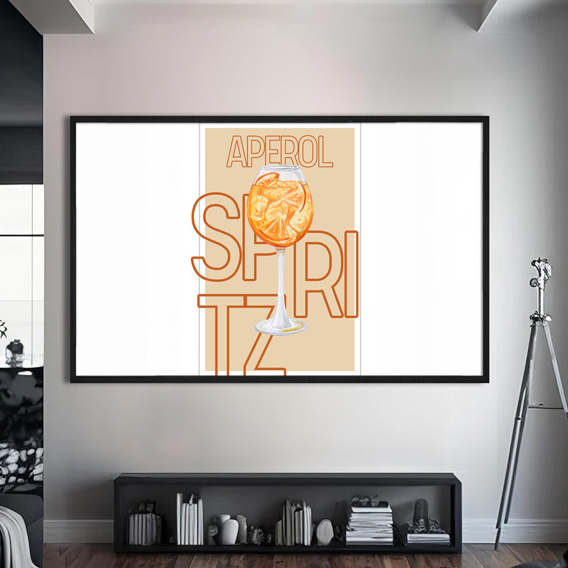 Aperol Spritz Cam Tablo – Siyah Çerçeveli Cam Tablo