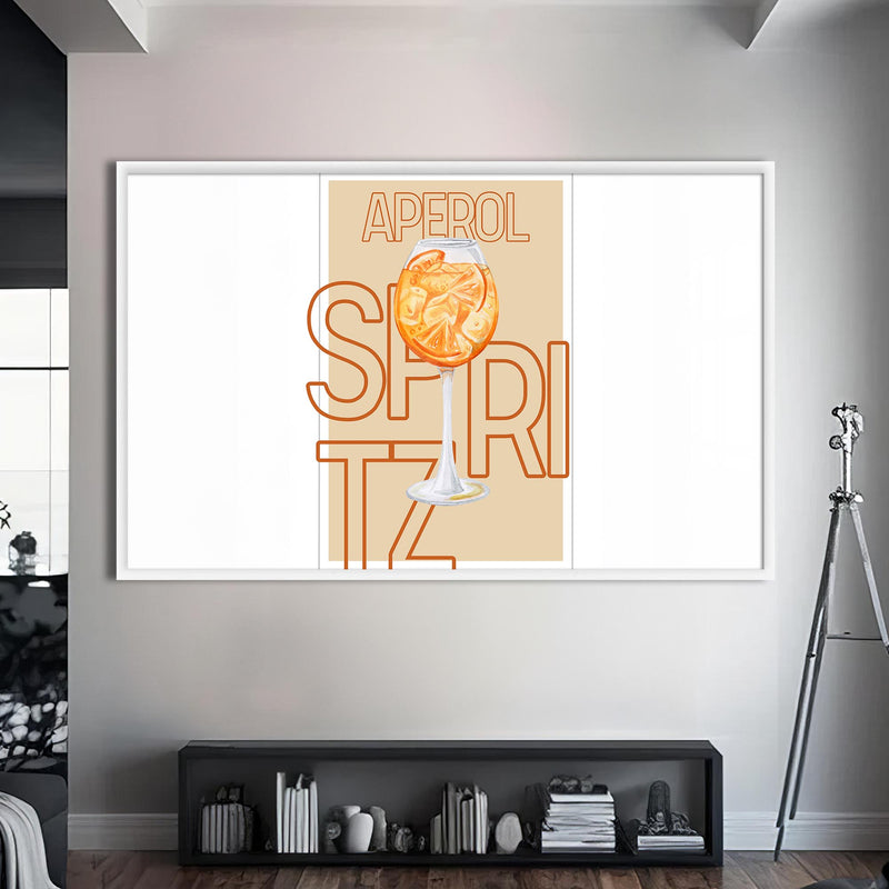 Aperol Spritz Cam Tablo – Beyaz Çerçeveli Cam Tablo