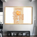 Aperol Spritz Cam Tablo – Altın Çerçeveli Cam Tablo