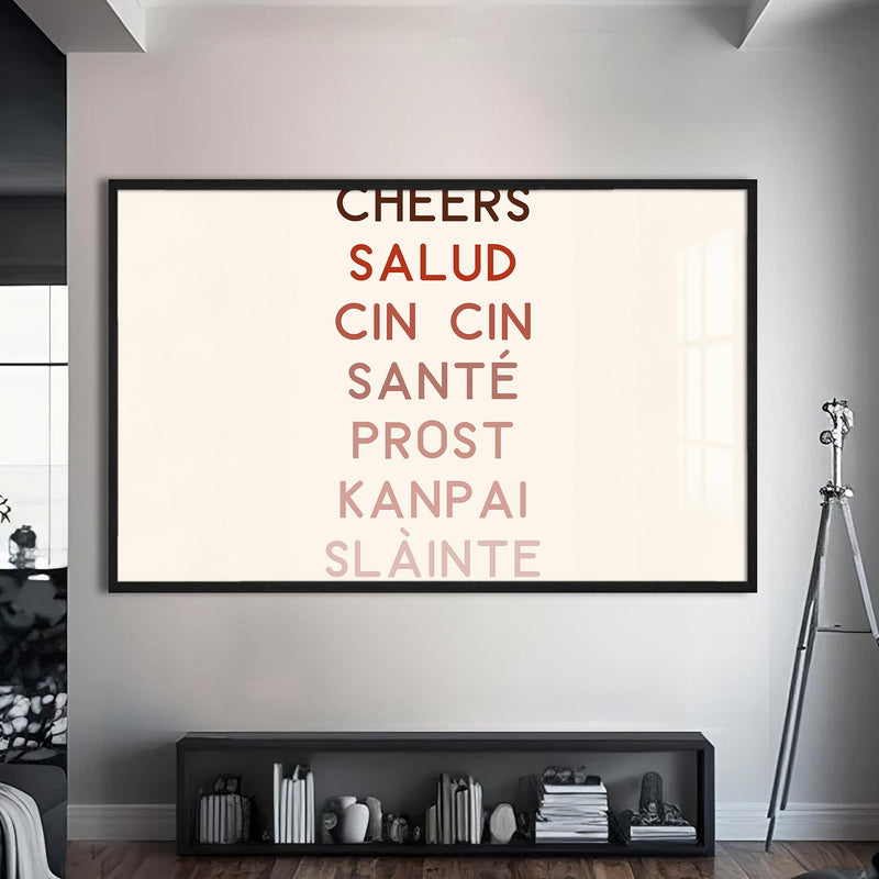 Cheers Cam Tablo – Siyah Çerçeveli Cam Tablo